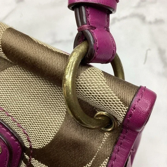 VINTAGE Y2K COACH HAND BAG‎ POPPY MINI WILLIS SIGNATURE CROSSBODY SHOULDER PURSE - Picture 7 of 16